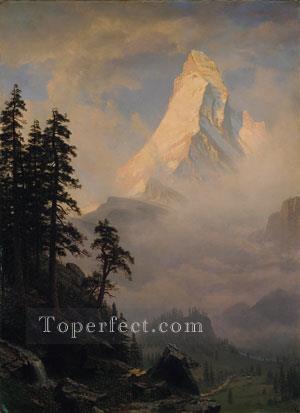 Sunrise On The Matterhorn Albert Bierstadt Oil Paintings